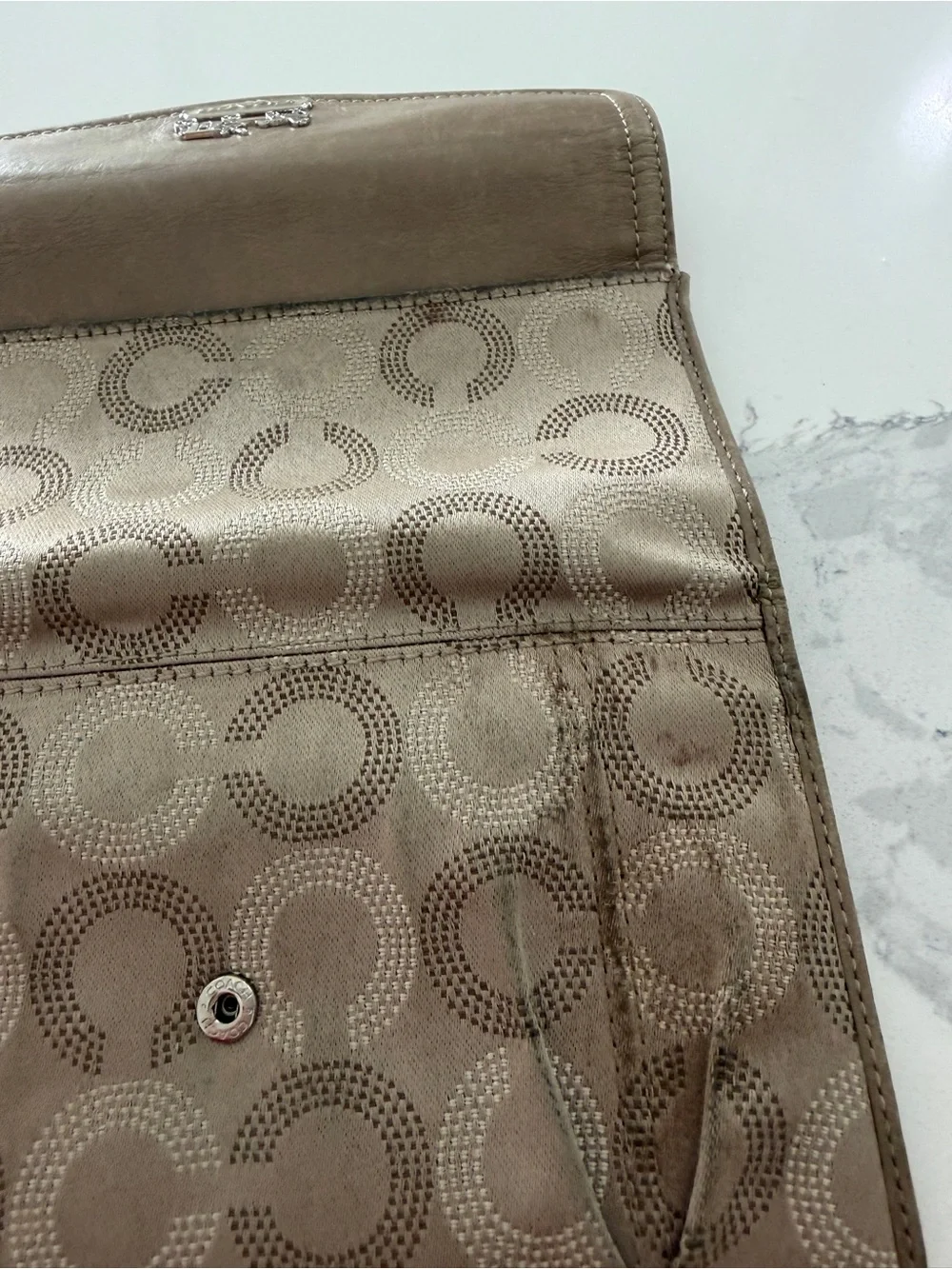 Coach Continental Wallet in Taupe Brown